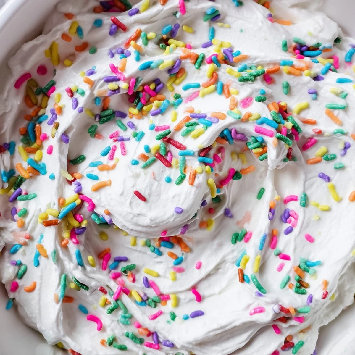 Smooth high protein Dunkaroo dip with fun sprinkles perfect for party dessert platters