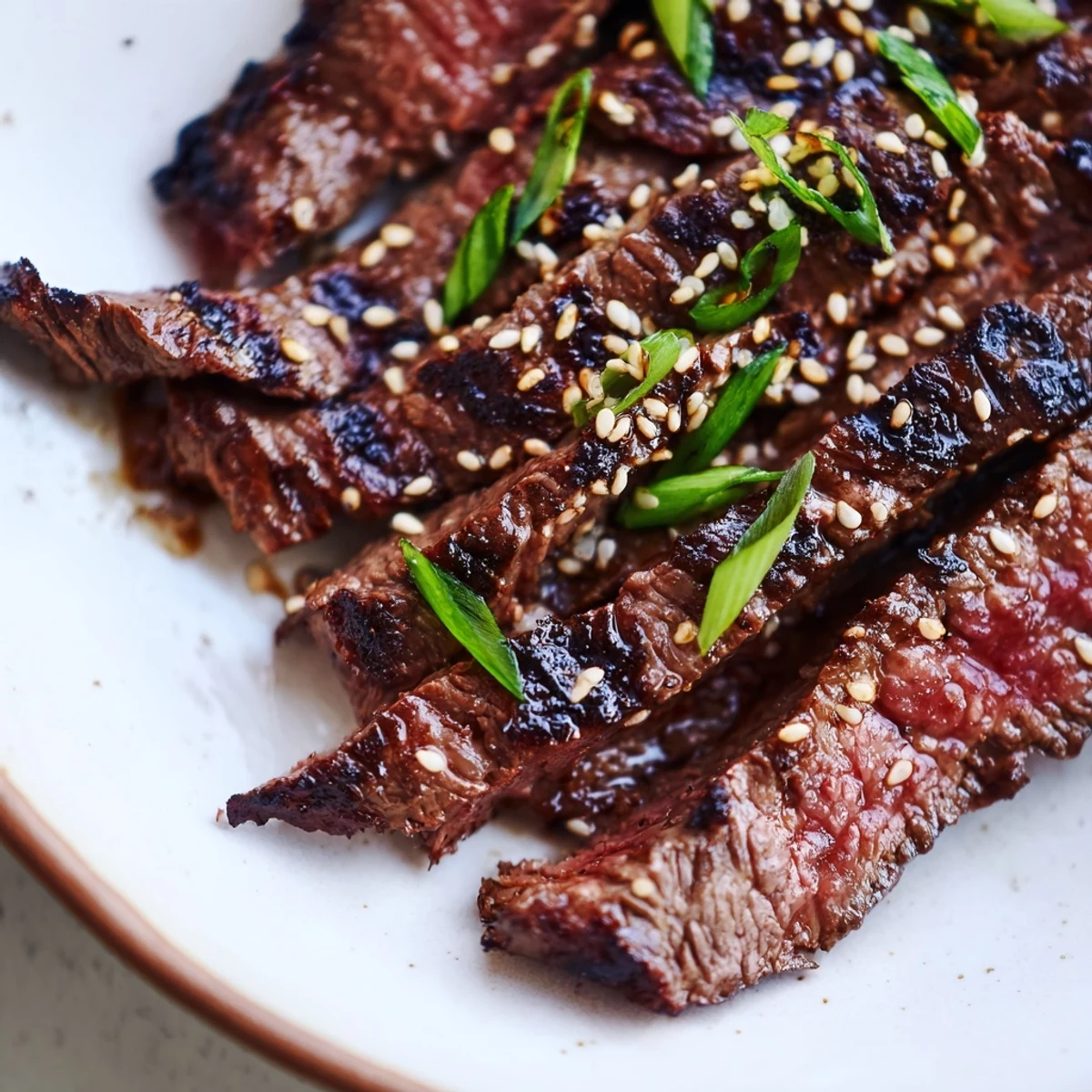 Sizzling beef yakiniku grilling with peppers and mushrooms for Japanese barbecue night