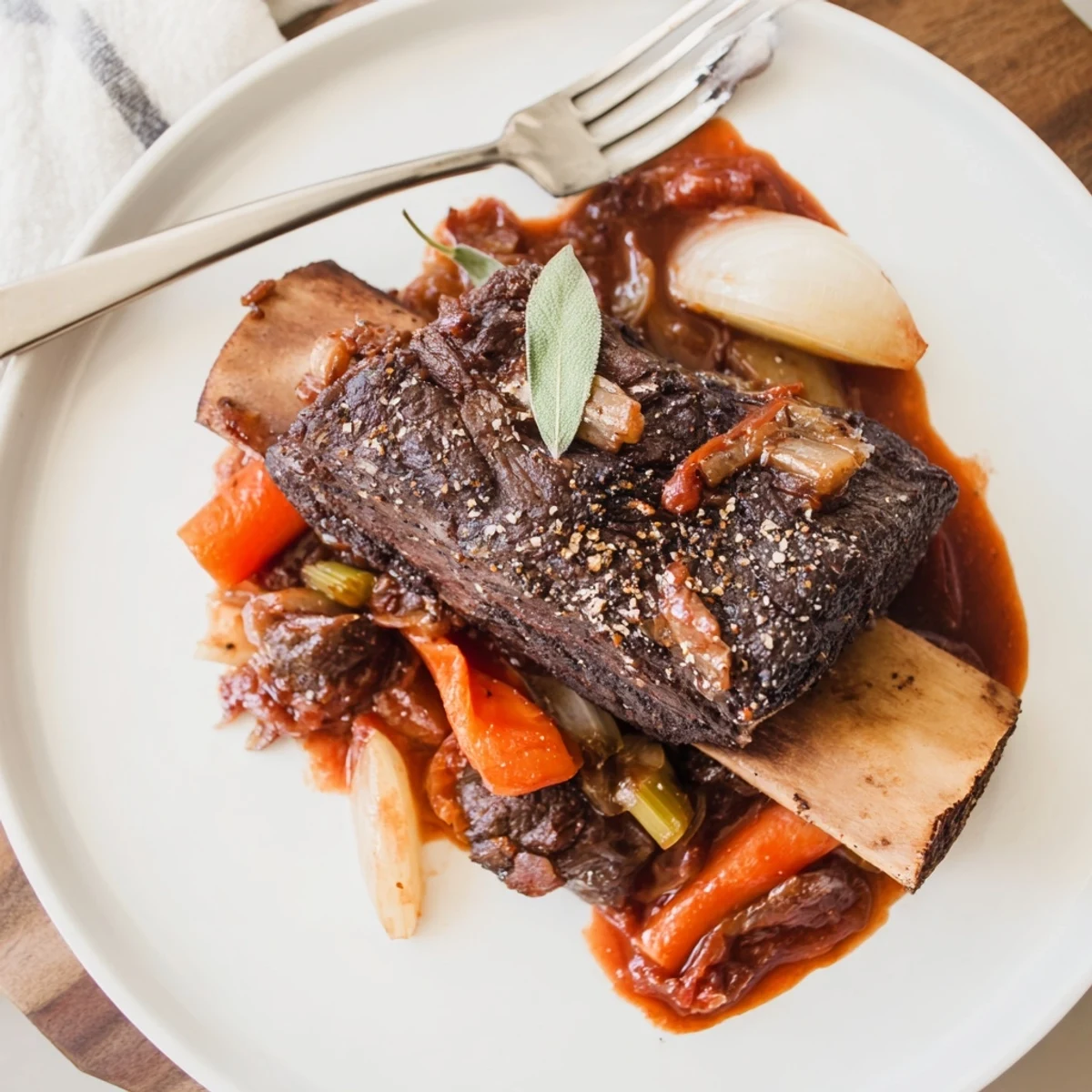 Red wine gravy, aromatic herbs, and tender meat, Slow Cooker Beef Short Ribs