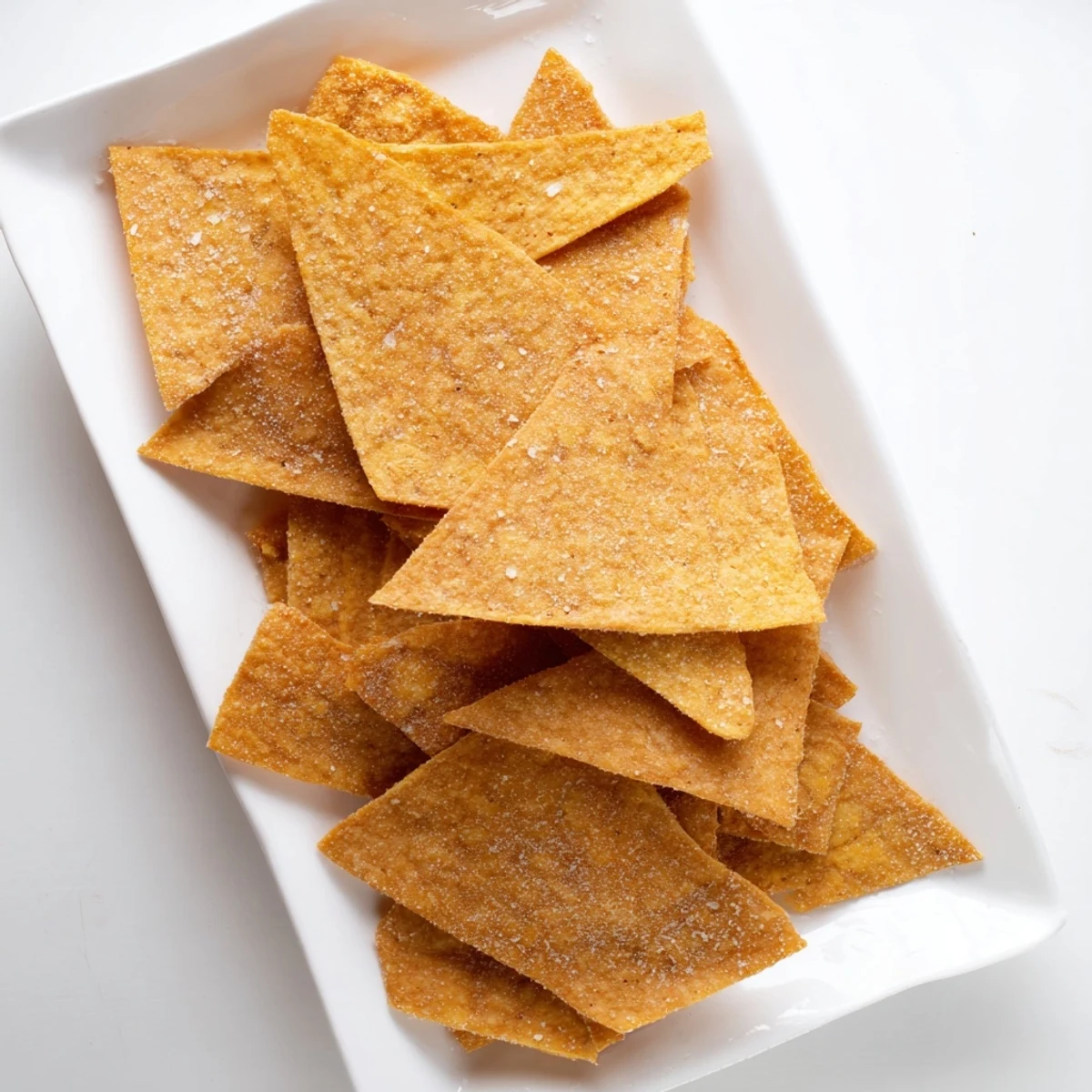 Baked chickpea chips scattered on parchment with a side bowl of creamy hummus