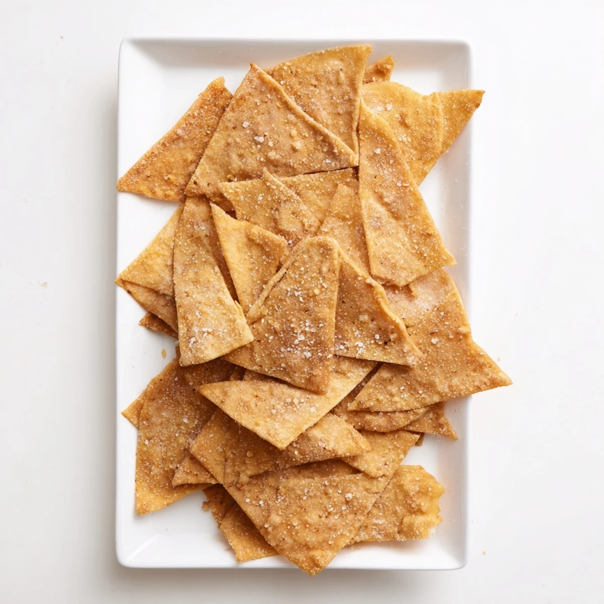 Golden crispy chickpea chips arranged on a wooden board, ready for dipping