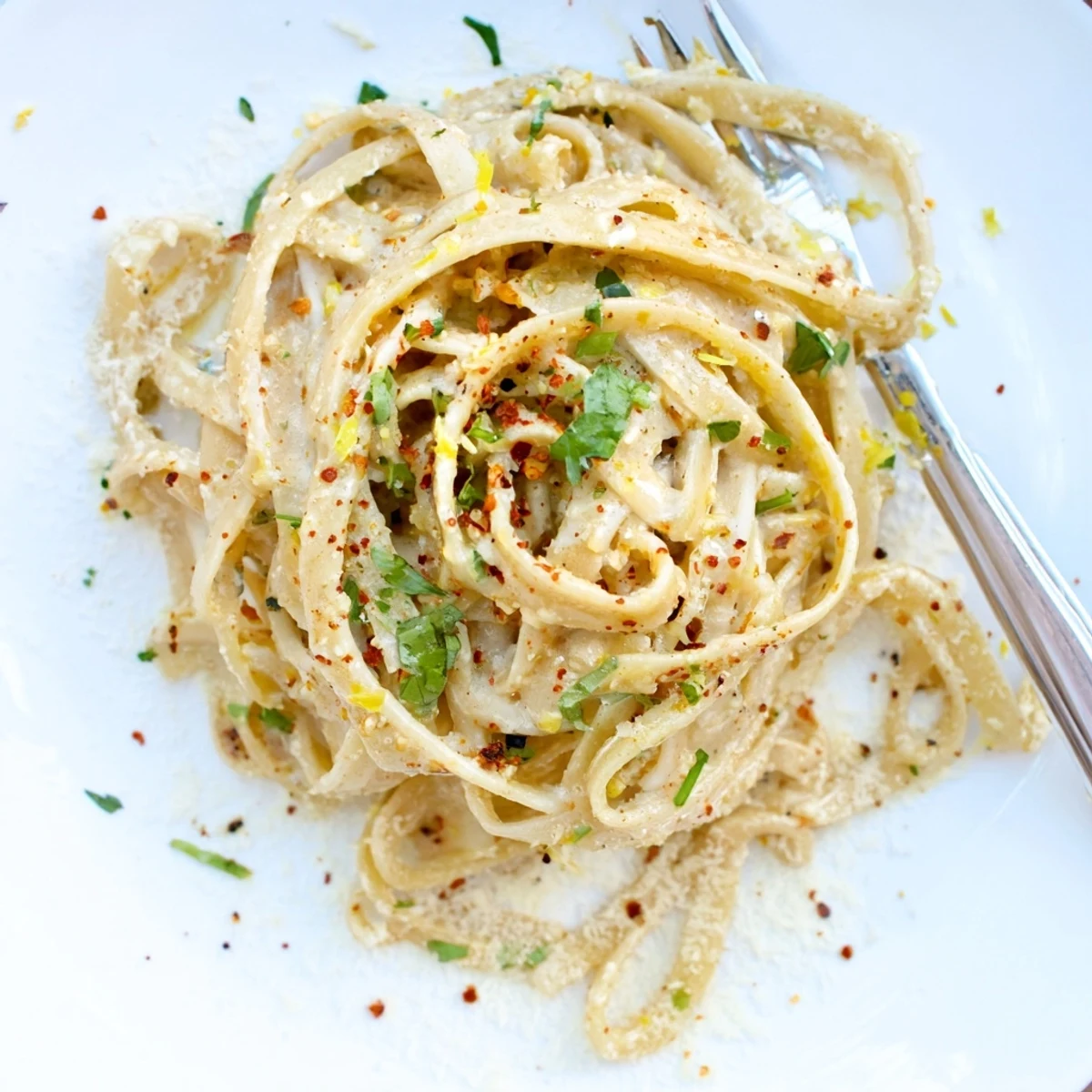 Creamy Cowboy Butter Pasta tossed with fresh parsley, cracked pepper, Parmesan  