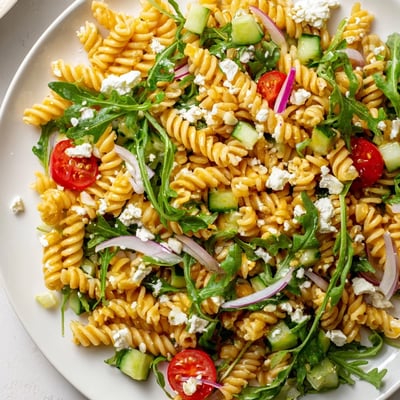 Quick Lemon Arugula Pasta Salad